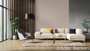 Modern scandinavian living room interior – 3d render Nowe wysublimowane kolory w palecie Beckers Designer Collection